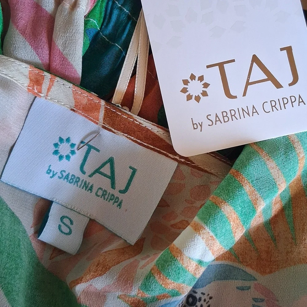 Taj By Sabrina Crippa Tres Marias Orange Kimono Cardigan S Tropical Resortwear - Picture 16 of 17
